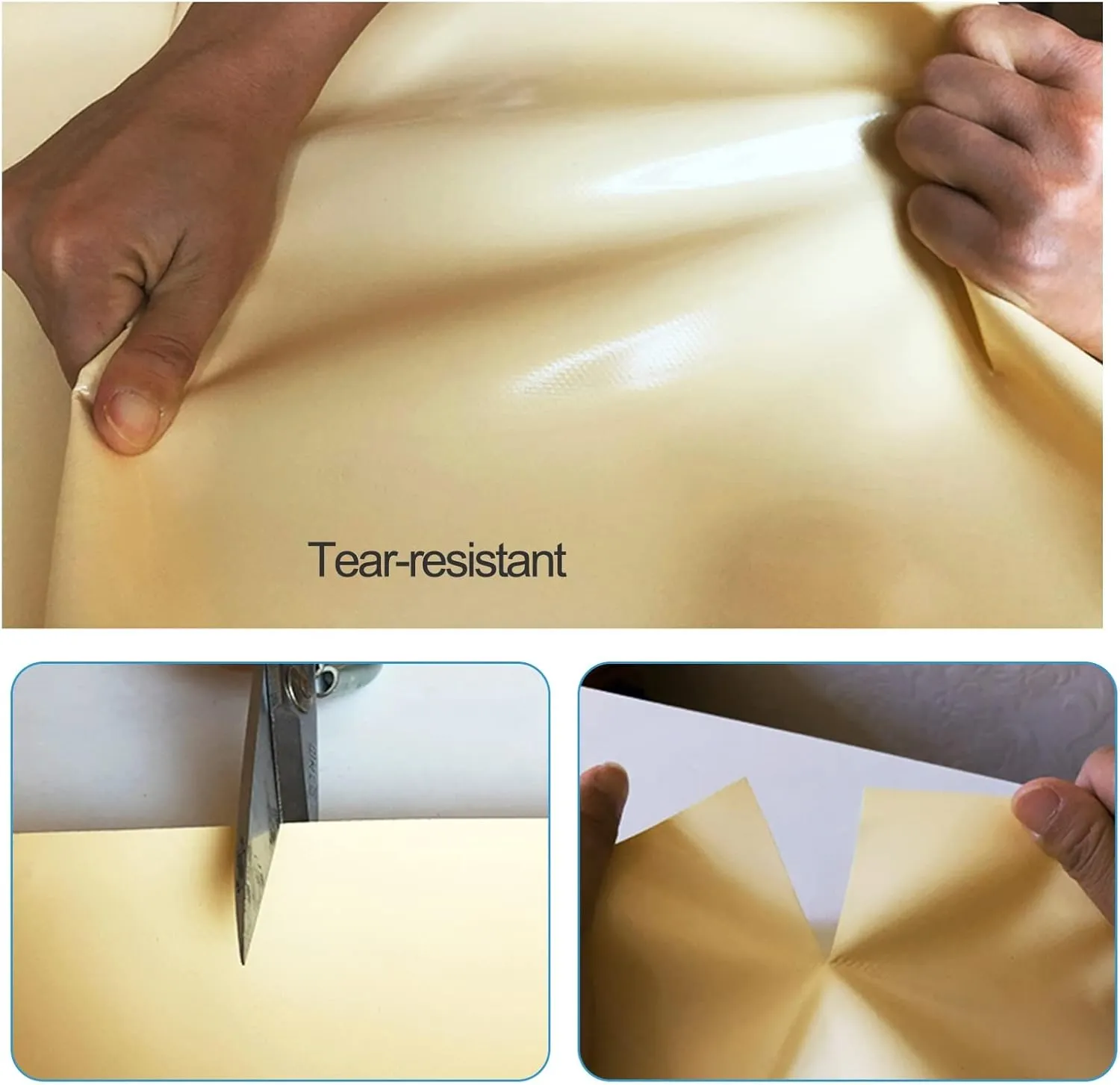 2mx2m/2mx3m/2mx4m/3mx3m Beige Heavy Duty Tarpaulin Sheet 500g/㎡ with Metal Grommets Canopy Tent for Rain Shelter, Camping, Outdoor and Pool Ground Sheet Tarps Cover(1.5x6m)
