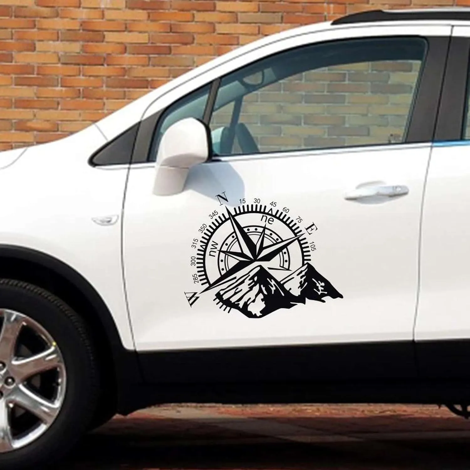 2Pcs Car Door Side Stickers Vinyl Film Auto Decoration Compass Decal Waterproof SUV Styling