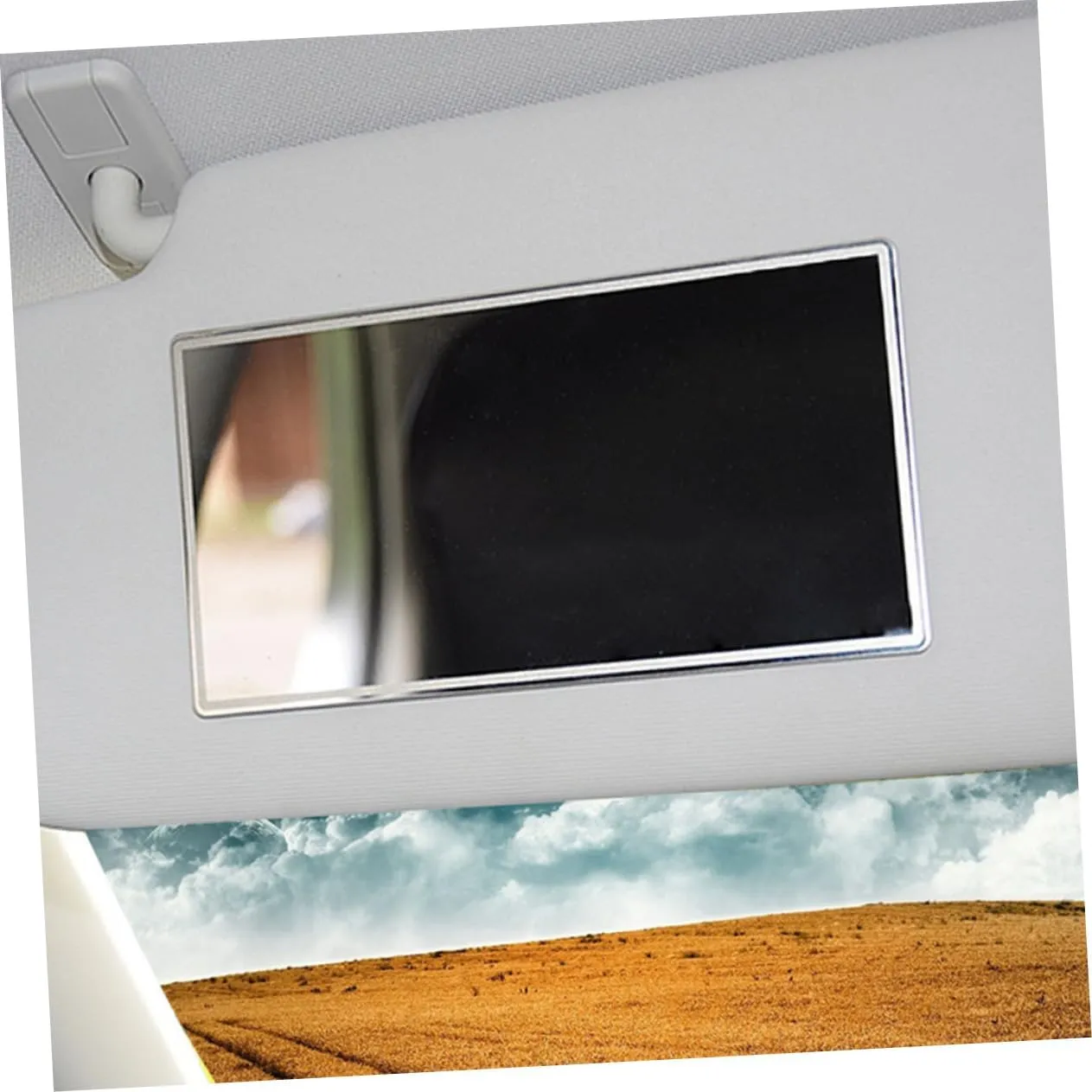 2pcs Sun Visor Vanity Mirror Thickened Stainless Steel Makeup Mirror for Cars Installation Design and Wear-resistant Car Accessory for Drivers and