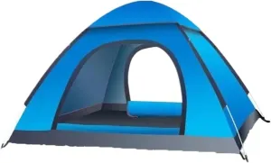 3-4 Person Automatic Pop Up Outdoor Family Camping Tent Easy Open Camp Tents Ultralight Instant Shade Portable Free Construction (One Door One Window)