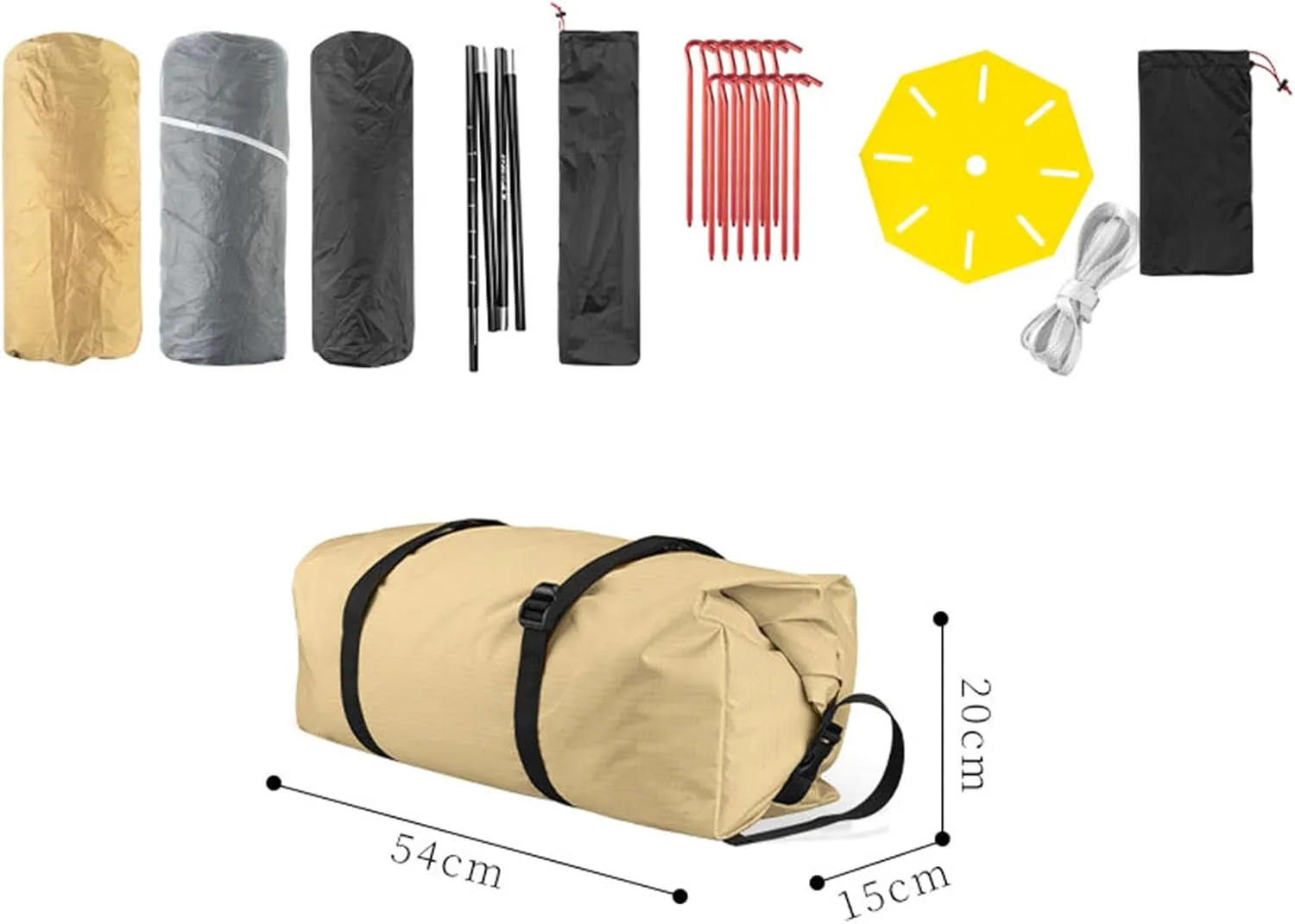 3-4 Person Camping Tent 4 Seasons Tipi Hot Tent Easy Up, Height 1.6-1.9m, Diameter 3.2m, for Wood Buring Stove Bushcraft Family Camping Hunting Fishing