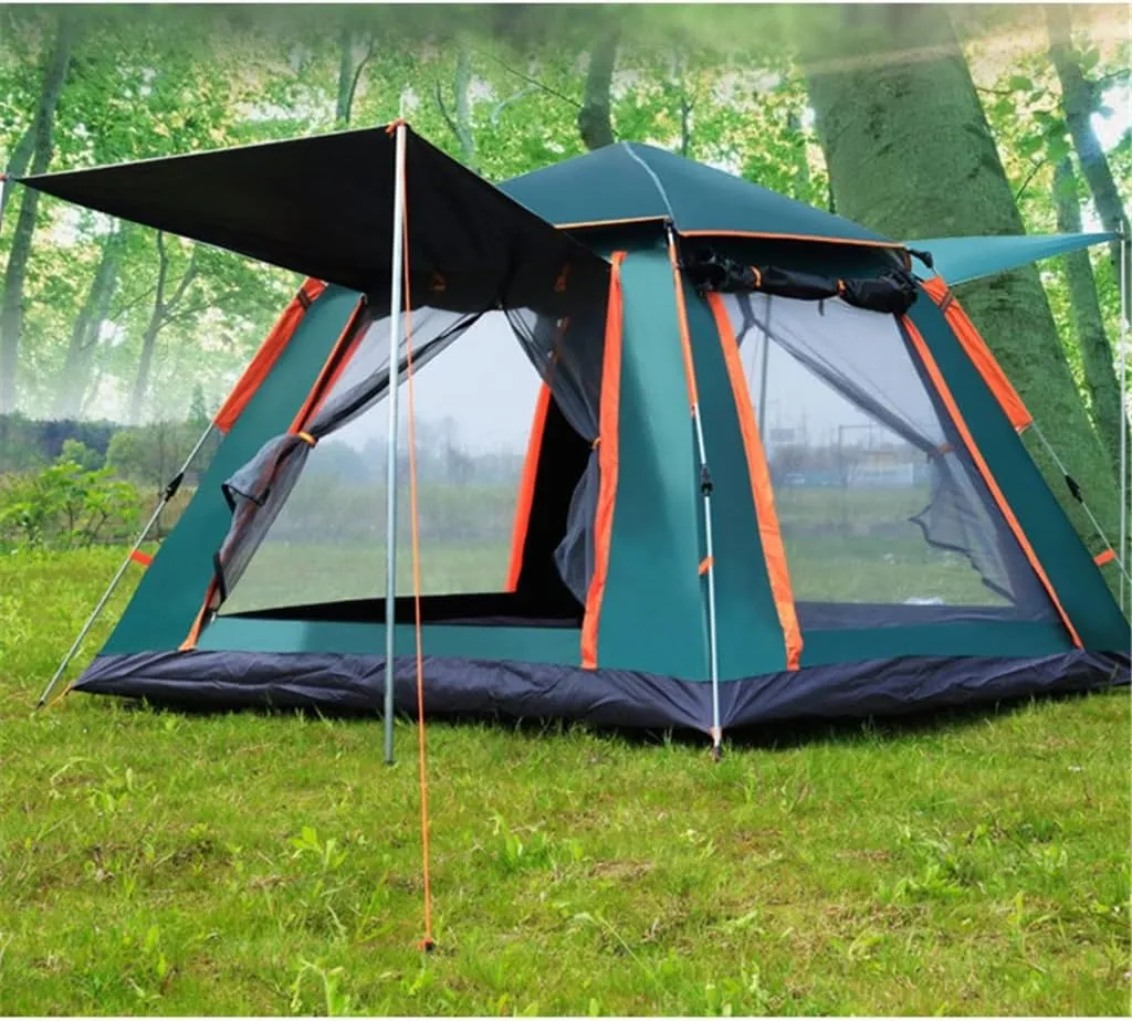 3-4 Person Quick Automatic Opening Outdoor Camping Tent Family Tourist Tent Large Space Sun Shelter Tents(Size:240x240x154cm)