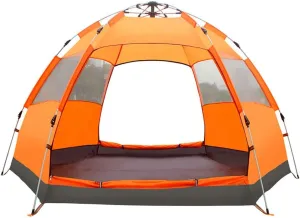 3-4/4-6 Person Hexagon Mongolian Yurt Tent Rainproof Anti-UV Breathable Double Layer Camping Tents for Outdoor Camping