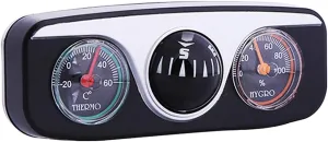 3 in 1 Guide Ball Car Compass Thermometer Hygrometer Car Ornaments Car Styling Interior Accessories for Auto Boat Vehicles