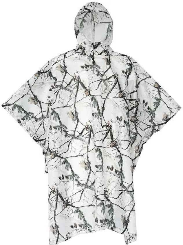 3 in 1 Poncho Multifunction Rain Coat Snow Raincoat Ground Sheet Tent Cover Shelter for Hunting Camping Camouflage