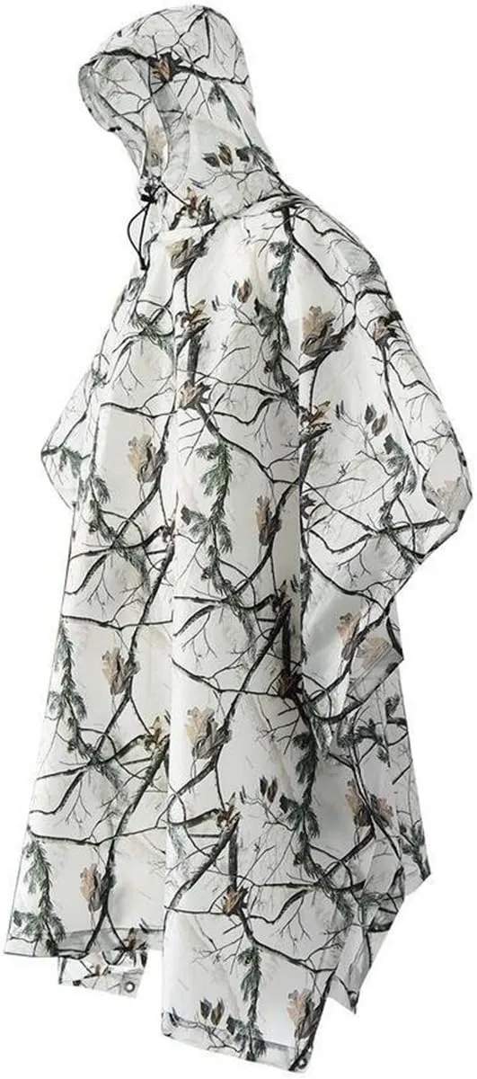 3 in 1 Poncho Multifunction Rain Coat Snow Raincoat Ground Sheet Tent Cover Shelter for Hunting Camping Camouflage