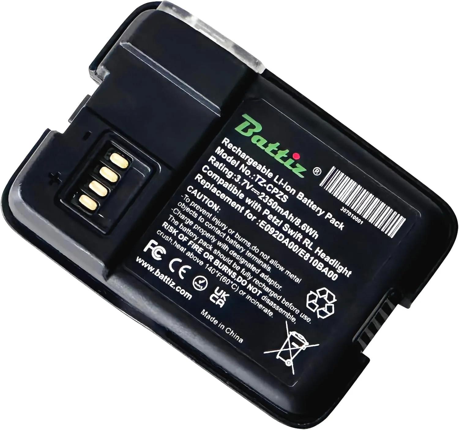 3.7V 2350mAh Rechargeable Battery Compatible with Petzl Swift RL headlamps Battery E092DB00 E810BA00 Cell from Japan