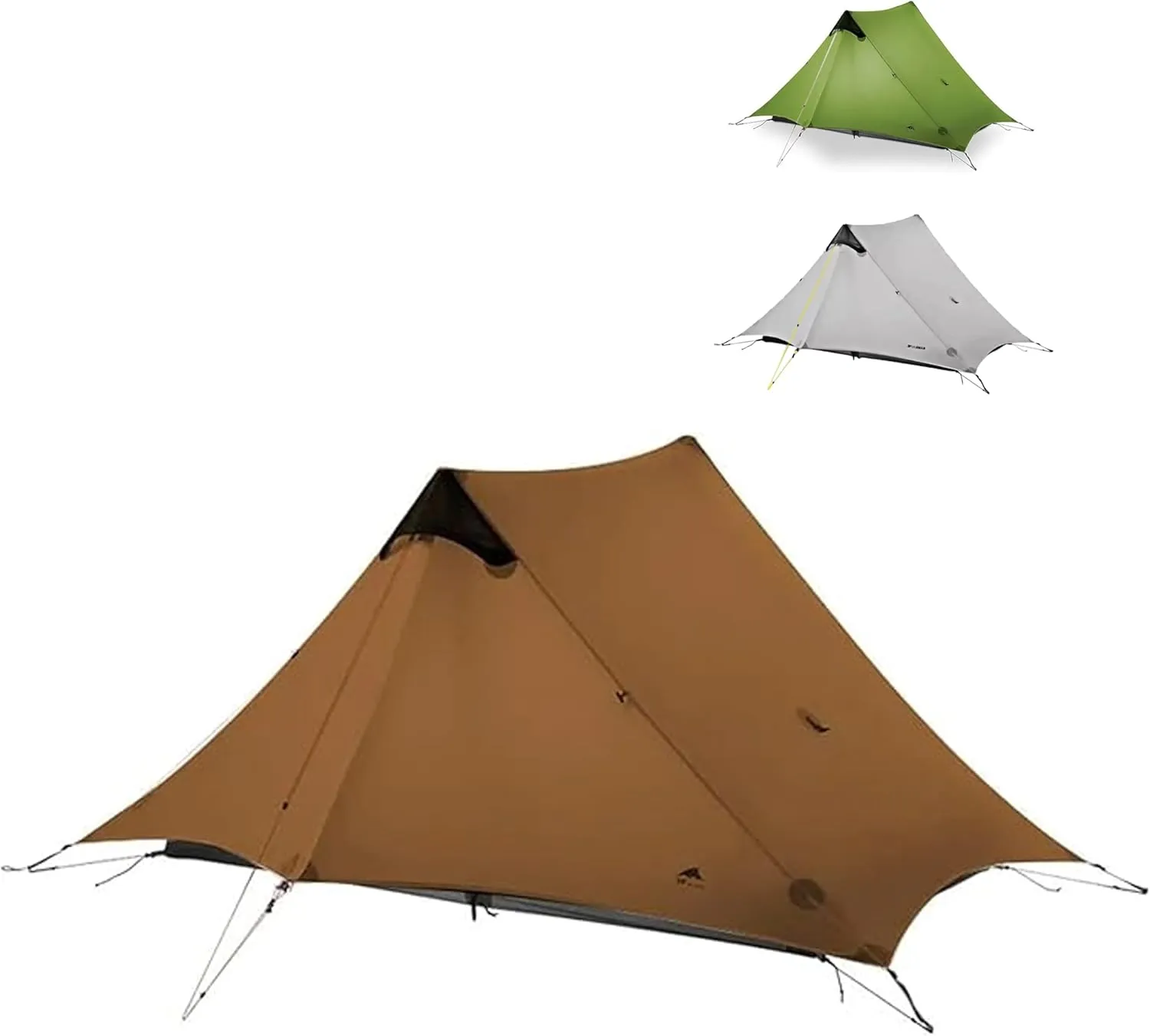 3F UL Gear Lanshan 1/2 Ultralight Backpacking Tent Weighs only 26.8oz 15D Customized Single Silicon Fabric Waterproof 5000 mm 3/4 Season Inner Tent for 1/2 Person