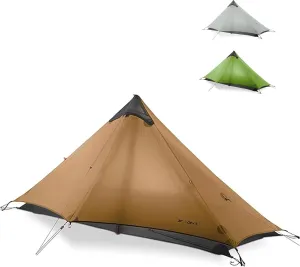 3F UL Gear Lanshan 1/2 Ultralight Backpacking Tent Weighs only 26.8oz 15D Customized Single Silicon Fabric Waterproof 5000 mm 3/4 Season Inner Tent for 1/2 Person