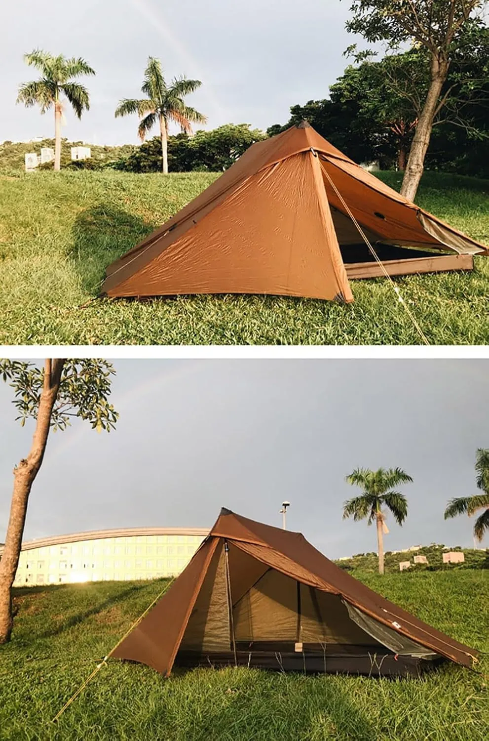 3F UL Gear Lanshan PRO Lanshan Ultralight Tent Ultralight Tent 3-Season Backpacking Tent for 1-Person or 2-Person Camping, Climbing, Hiking, Trekking, Kayaking (for 2 Person, Gray- 3 Season)