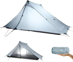3F UL Gear Lanshan PRO Lanshan Ultralight Tent Ultralight Tent 3-Season Backpacking Tent for 1-Person or 2-Person Camping, Climbing, Hiking, Trekking, Kayaking (for 2 Person, Gray- 3 Season)