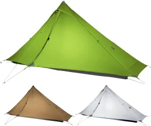 3F UL Gear LanShan pro Tent, 1 Person / 2 Person Outdoor Ultralight Camping Tent, 3-Season or 4-Season Professional Backpacking Ten, for Camping, Hiking, Trekking (Green-1 Person, 4 Season)
