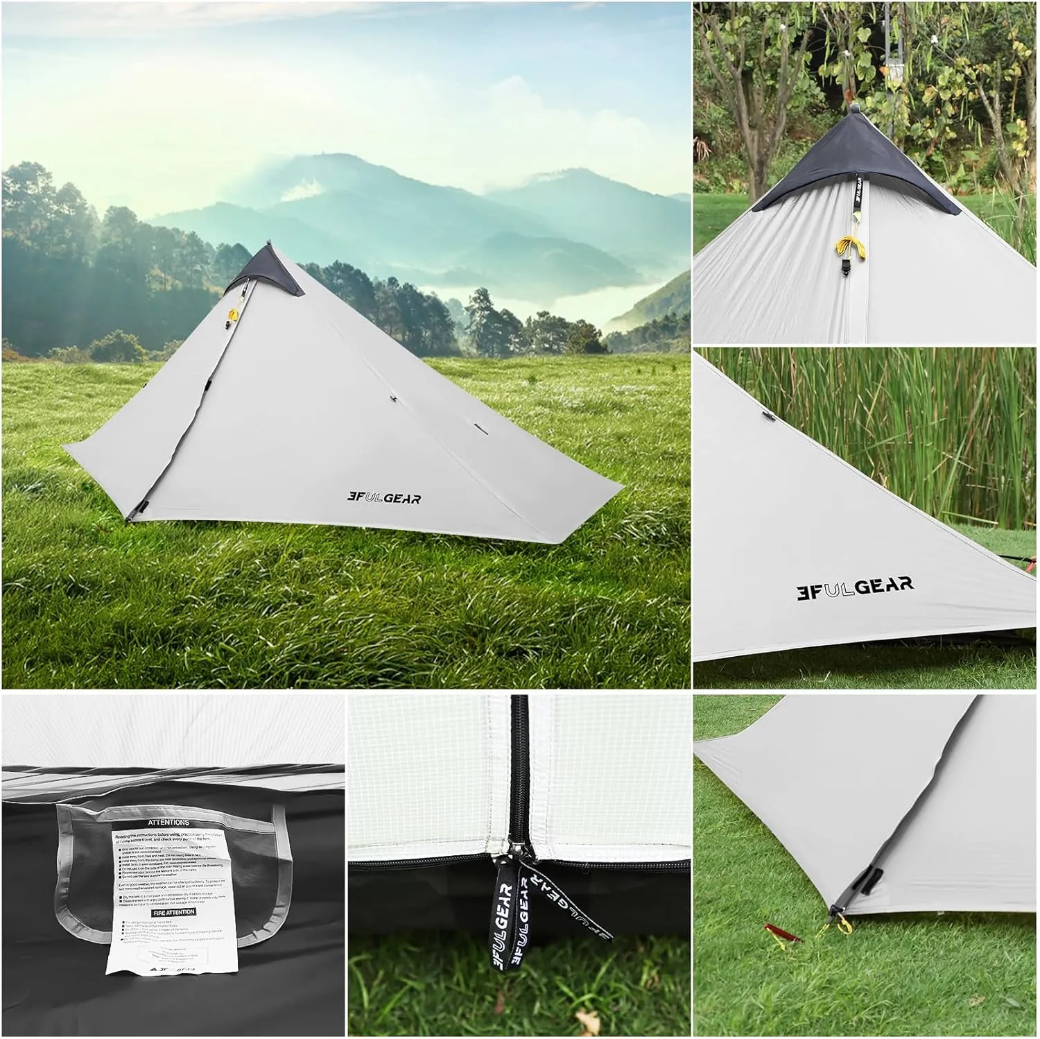 3F UL Gear Lanshan Ultralight Tent Waterproof Professional Hiking Tent 1 Person 2 Person Tents