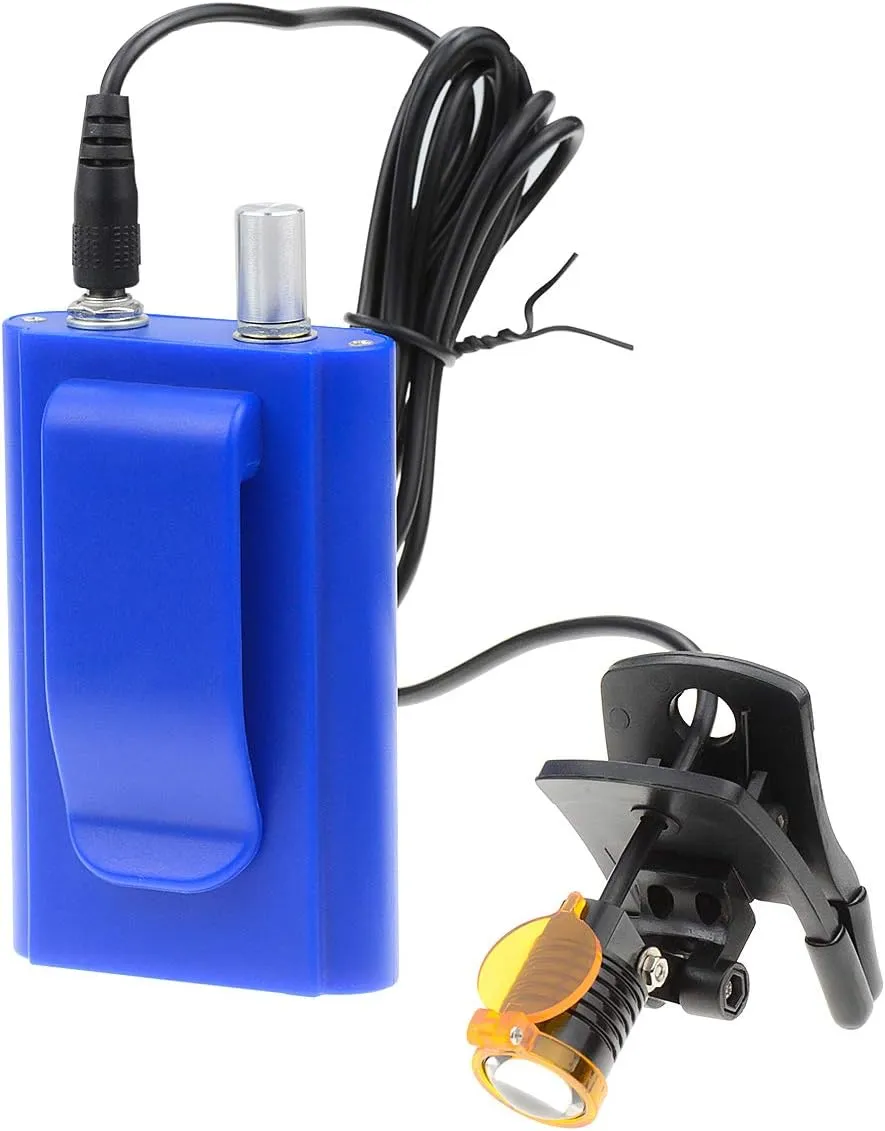 3W Portable Stable Durable LED Headlight Headlamp Belt Plastic Clip with Optical Filter for Operation Loupes (Blue)