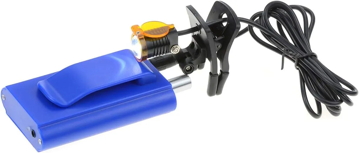 3W Portable Stable Durable LED Headlight Headlamp Belt Plastic Clip with Optical Filter for Operation Loupes (Blue)