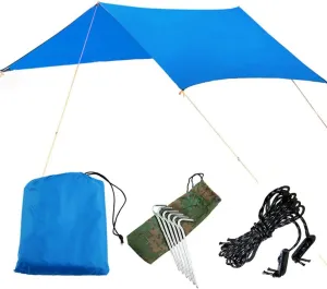 3X3 M 10X10 Ft Waterproof Tarp Camping Tarp UV Light Taper Tent Suntan UV Cut Camp Ultra Lightweight Tent Curtain Equipped with Outdoor Storage Case