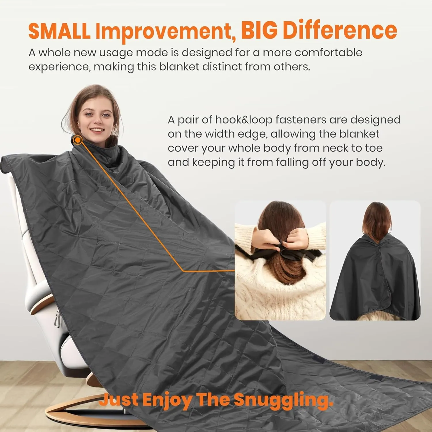 4-in-1 Large Outdoor Blanket - Waterproof & Windproof Thickened Warm Fleece Camping Blanket for Stadium, Hiking, Sporting Events - 81"x57", Packable (Dark Gray)