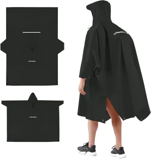 4 in 1 Multifunctional Raincoat Waterproof Rain Coat Cover Mat Tarp Shelter Shade Tent Tarp Awnings Reflective Camping Picnic(Black)