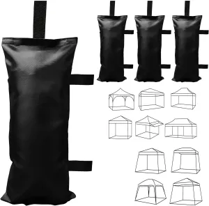 4 Pack(Black) 112 LBS Luma shades Sand Bags Weights for Canopy Weight Bag，Outdoor Gazebo Advertising Tent Sunshade Windproof sandbag Bag for Pop up Canopy Tent (Without Sand)