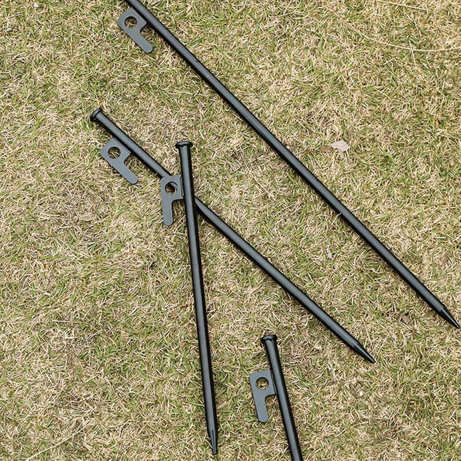 4 Pcs Heavy Duty Tent Peg Lengthen Steel Outdoor Tent Stakes Ground Stakes for Canopies Camping Hiking Beach
