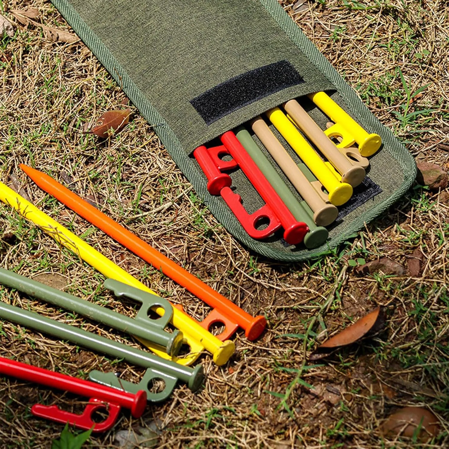 4 Pcs Heavy Duty Tent Peg Lengthen Steel Outdoor Tent Stakes Ground Stakes for Canopies Camping Hiking Beach