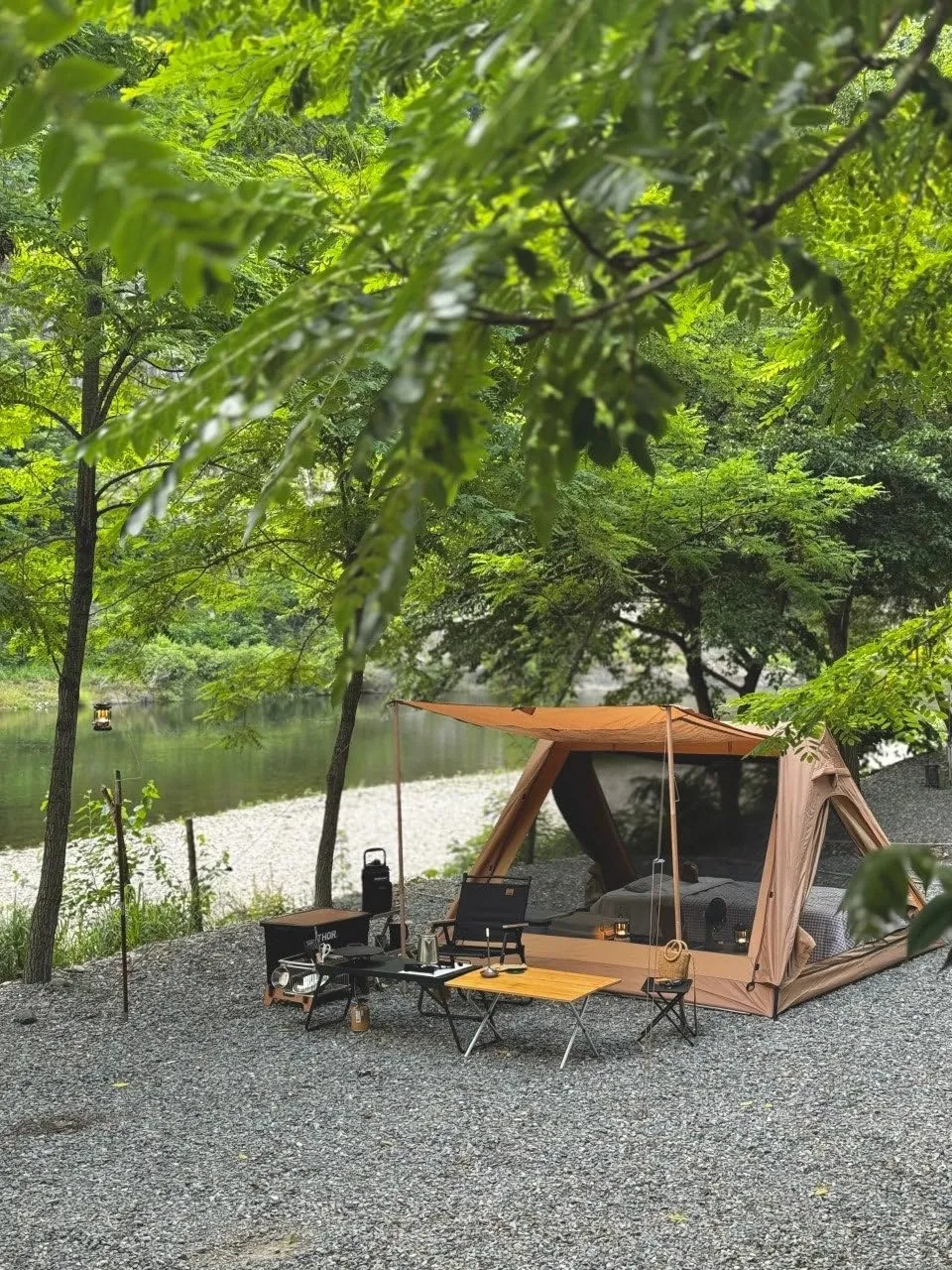 4 Person Canvas Tent with Full Rainfly&Footprint, Easy Set Up Breathable 4 Season FamilyTent for Winter Outdoor Glamping Car Camping