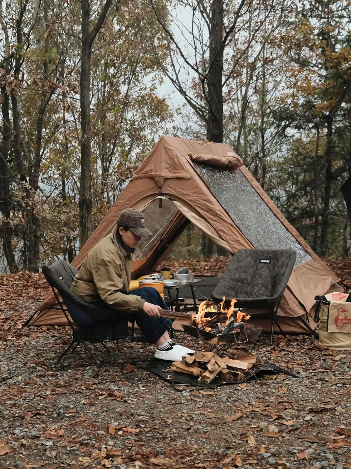 4 Person Canvas Tent with Full Rainfly&Footprint, Easy Set Up Breathable 4 Season FamilyTent for Winter Outdoor Glamping Car Camping