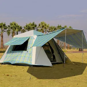 4 Person Easy Pop Up Tent, Camping Tents, Waterproof Windproof Family Tent, Instant Cabin Tent 6 Person, Tents for Camping Waterproof, Double Layer, Divided Curtain for Separated Room