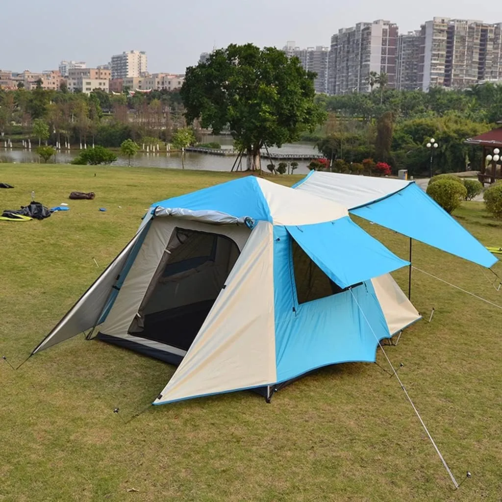 4 Person Easy Pop Up Tent, Camping Tents, Waterproof Windproof Family Tent, Instant Cabin Tent 6 Person, Tents for Camping Waterproof, Double Layer, Divided Curtain for Separated Room