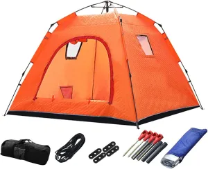 4 Person Outdoor Ice Fishing Shelter Fishing Cotton Tent Thicken Warm Tent Winter Waterproofs Camping Tent with Moisture-Proof Pad