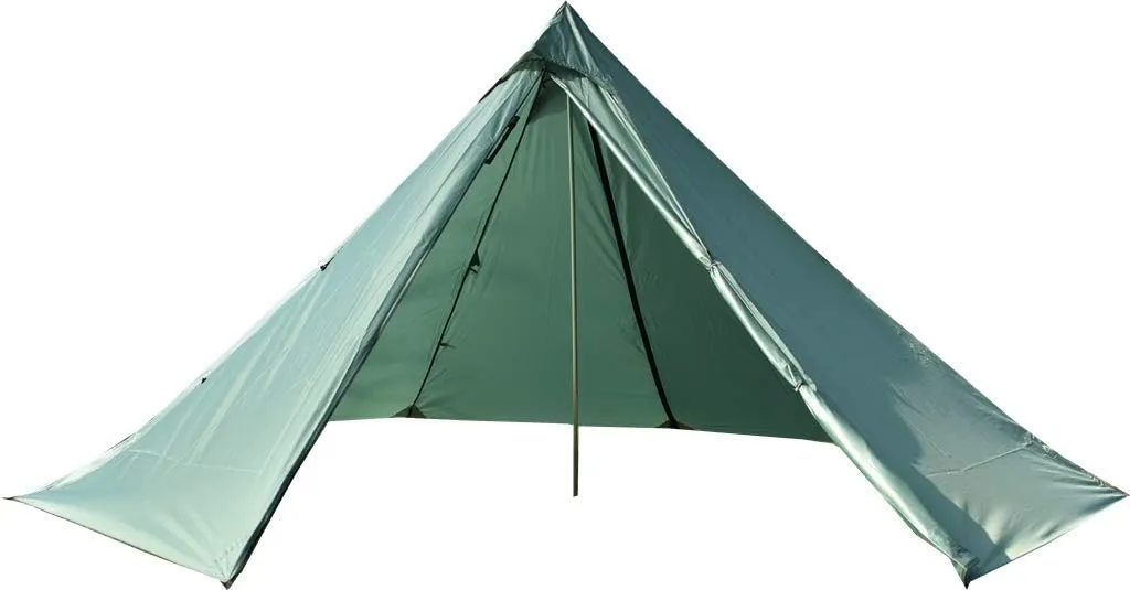4 Person Tent for 4 Season Grey Ultralight 15D Nylon Teepee Hot Tent with Fire Retardant Stove Jack with 2 Doors