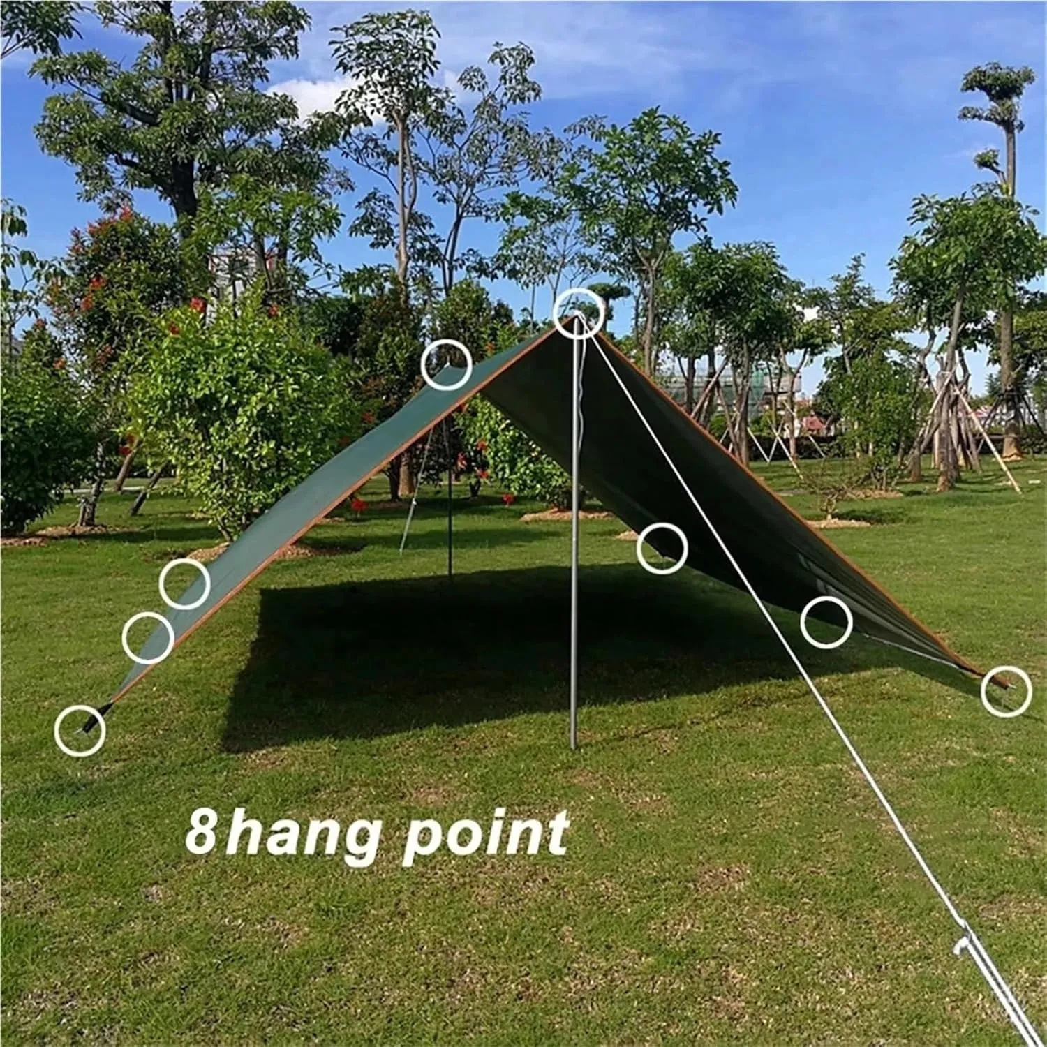 4x3m 3x3m Awning Waterproof Tarp Tent Shade Ultralight Garden Canopy Sunshade Outdoor Camping Hammock Rain Fly Beach Sun Shelter for Outdoors, Picnic(Awning Single Cloth,3x3.0m)