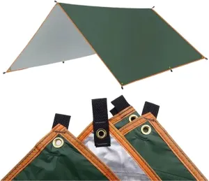 4x3m 3x3m Awning Waterproof Tarp Tent Shade Ultralight Garden Canopy Sunshade Outdoor Camping Hammock Rain Fly Beach Sun Shelter for Outdoors, Picnic(Awning Single Cloth,3x3.0m)