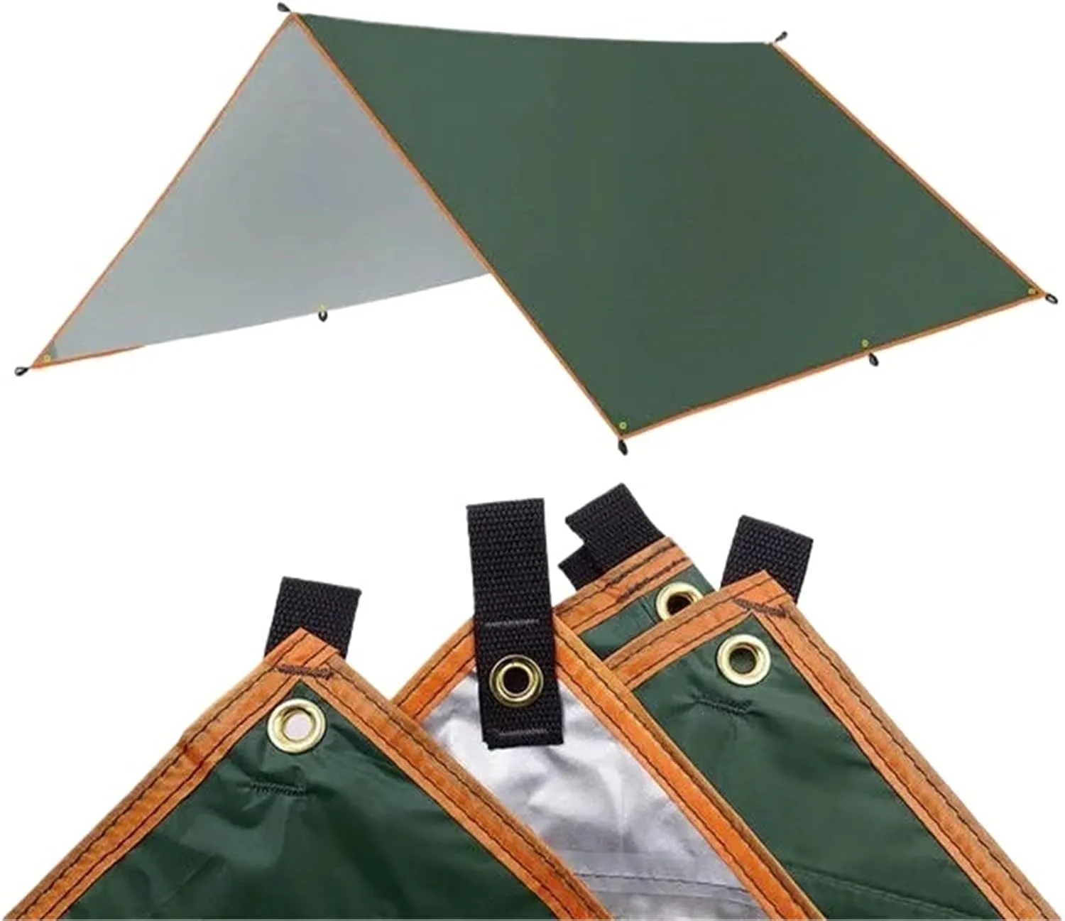 4x3m 3x3m Awning Waterproof Tarp Tent Shade Ultralight Garden Canopy Sunshade Outdoor Camping Hammock Rain Fly Beach Sun Shelter for Outdoors, Picnic(Awning Single Cloth,3x3.0m)
