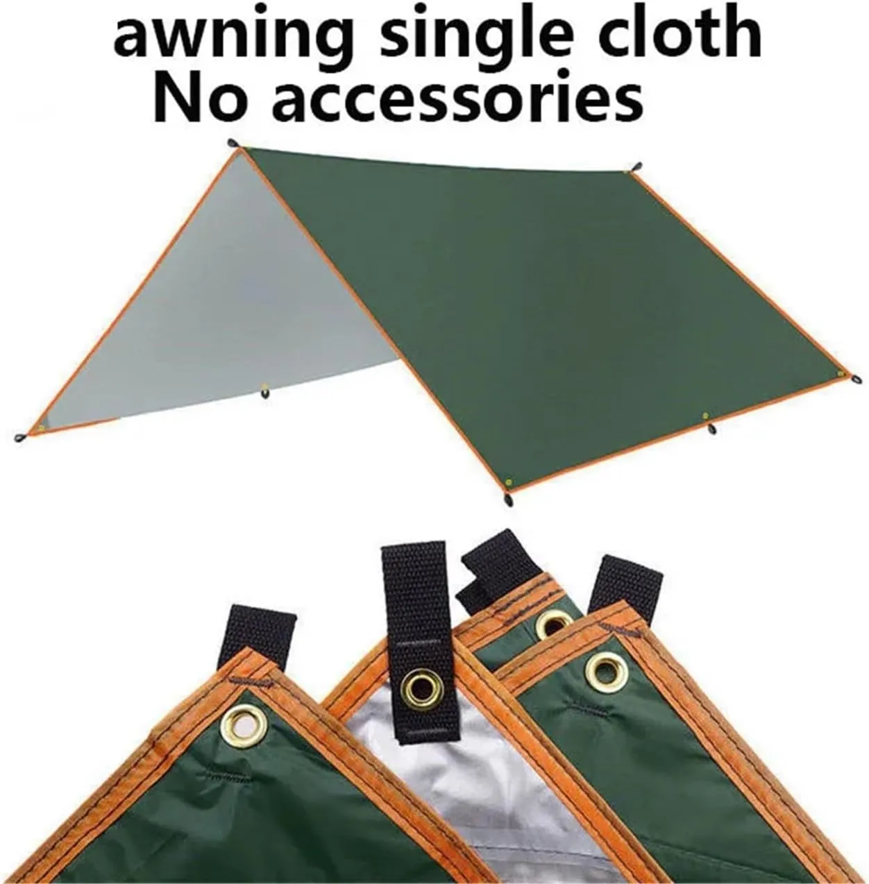4x3m 3x3m Awning Waterproof Tarp Tent Shade Ultralight Garden Canopy Sunshade Outdoor Camping Hammock Rain Fly Beach Sun Shelter for Outdoors, Picnic(Awning Single Cloth,3x3.0m)