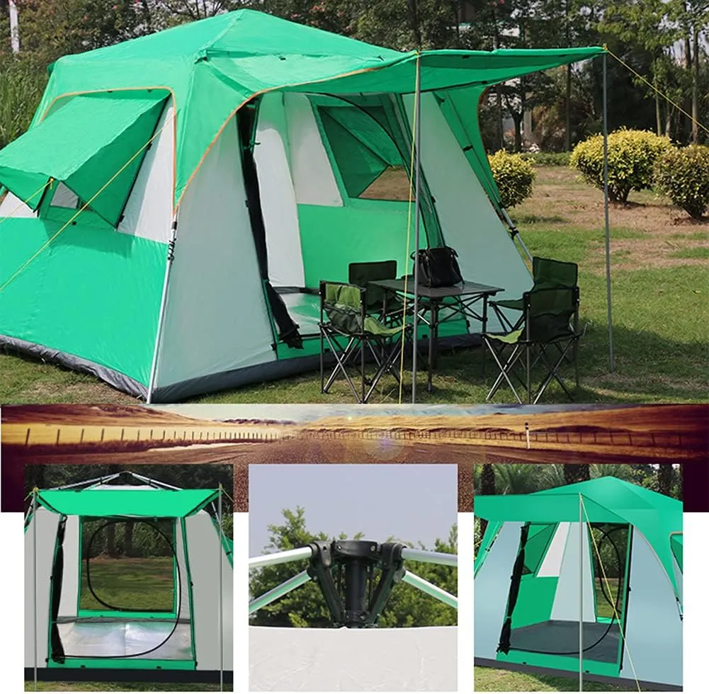 5-8 Person Camping Tent Pop Up Tent with Zipped Double Door and Carrying Bag Instant Family Tent for Outdoor Hiking Camping Beach Garden Easy Set Up (