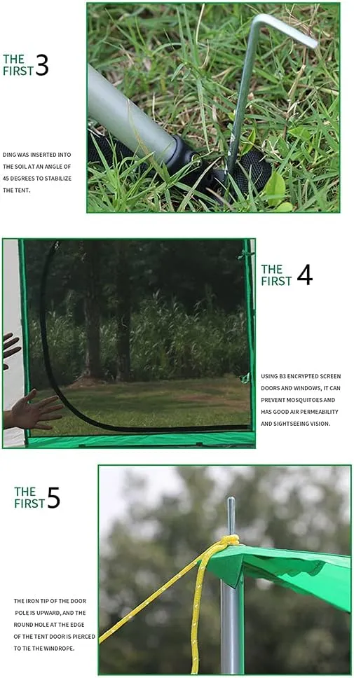 5-8 Person Camping Tent Pop Up Tent with Zipped Double Door and Carrying Bag Instant Family Tent for Outdoor Hiking Camping Beach Garden Easy Set Up (