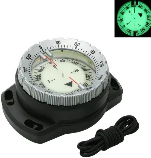 50M Underwater Diving Compass Luminous Dive Wrist Compass Waterproof Navigation Tool with Elastic Rope for Diving Camping and Outdoor Activity