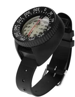 50m Waterproof Diving Compass with Wristband, Fluorescent Dial, Scuba, Caving, Camping, Hiking, Outdoor Navigation Tool