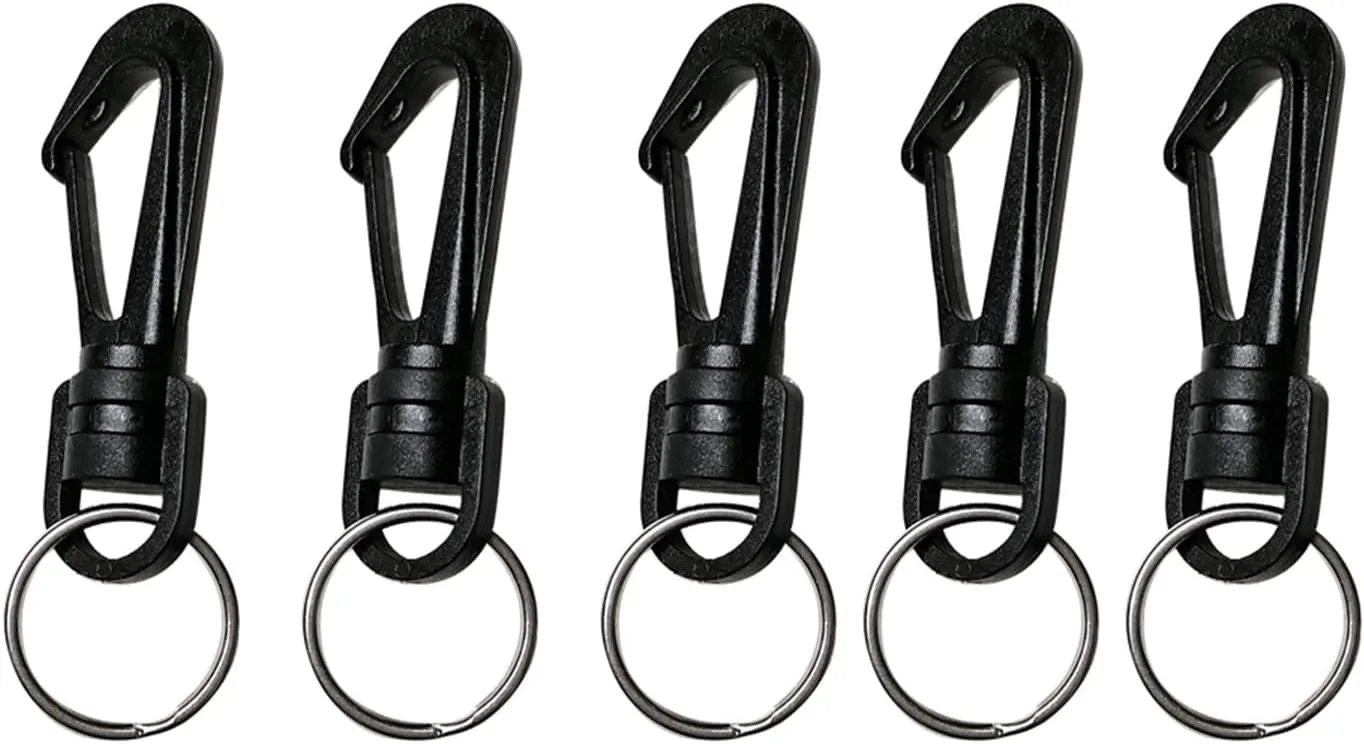 5/10pcs Scuba Diving Swivel Snap Hook Clip with Keyring Camping Backpack Dive Light Compass Whistle Diving Stick Pointer (Color : 10 Piece, Size : 1)