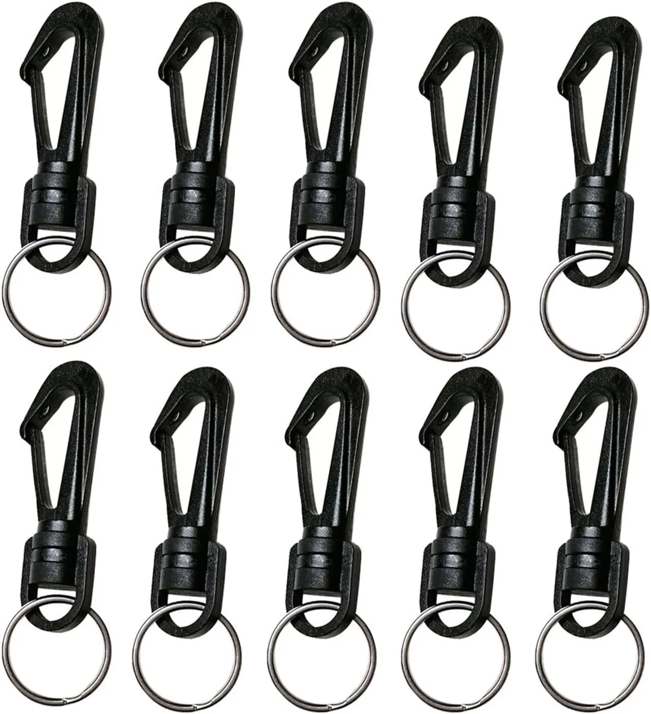 5/10pcs Scuba Diving Swivel Snap Hook Clip with Keyring Camping Backpack Dive Light Compass Whistle Diving Stick Pointer (Color : 10 Piece, Size : 1)