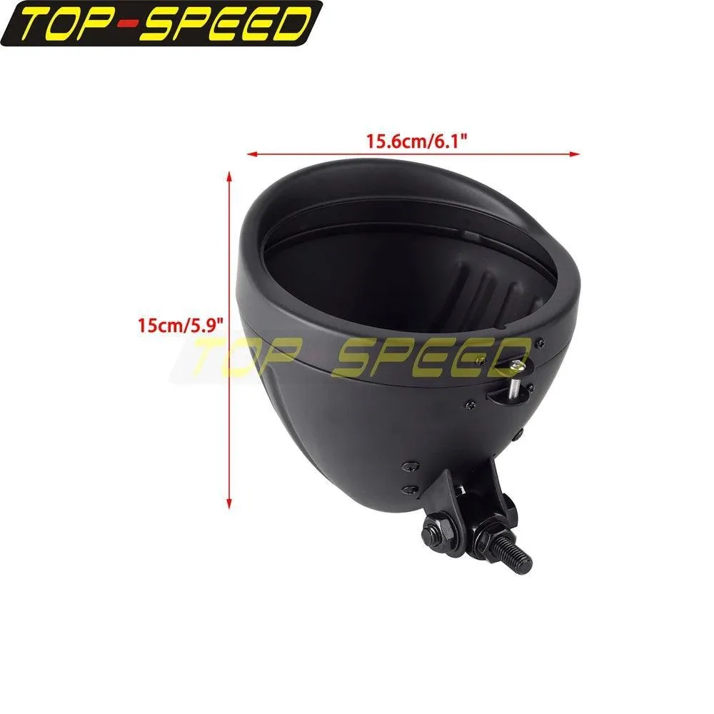 5.75" Universal Motorcycle Headlamp Housing Round Headlight Mount