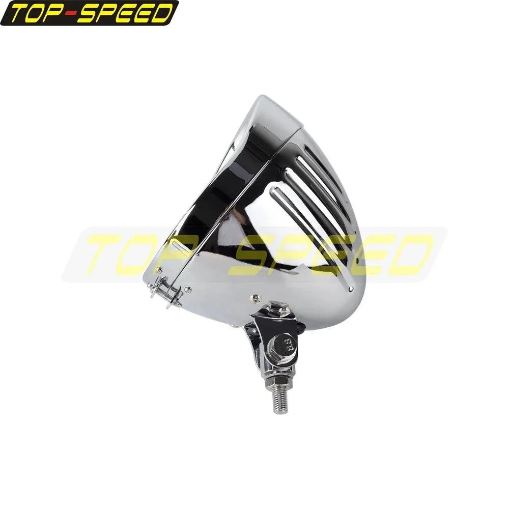 5.75" Universal Motorcycle Headlamp Housing Round Headlight Mount