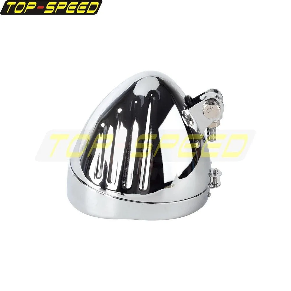 5.75" Universal Motorcycle Headlamp Housing Round Headlight Mount
