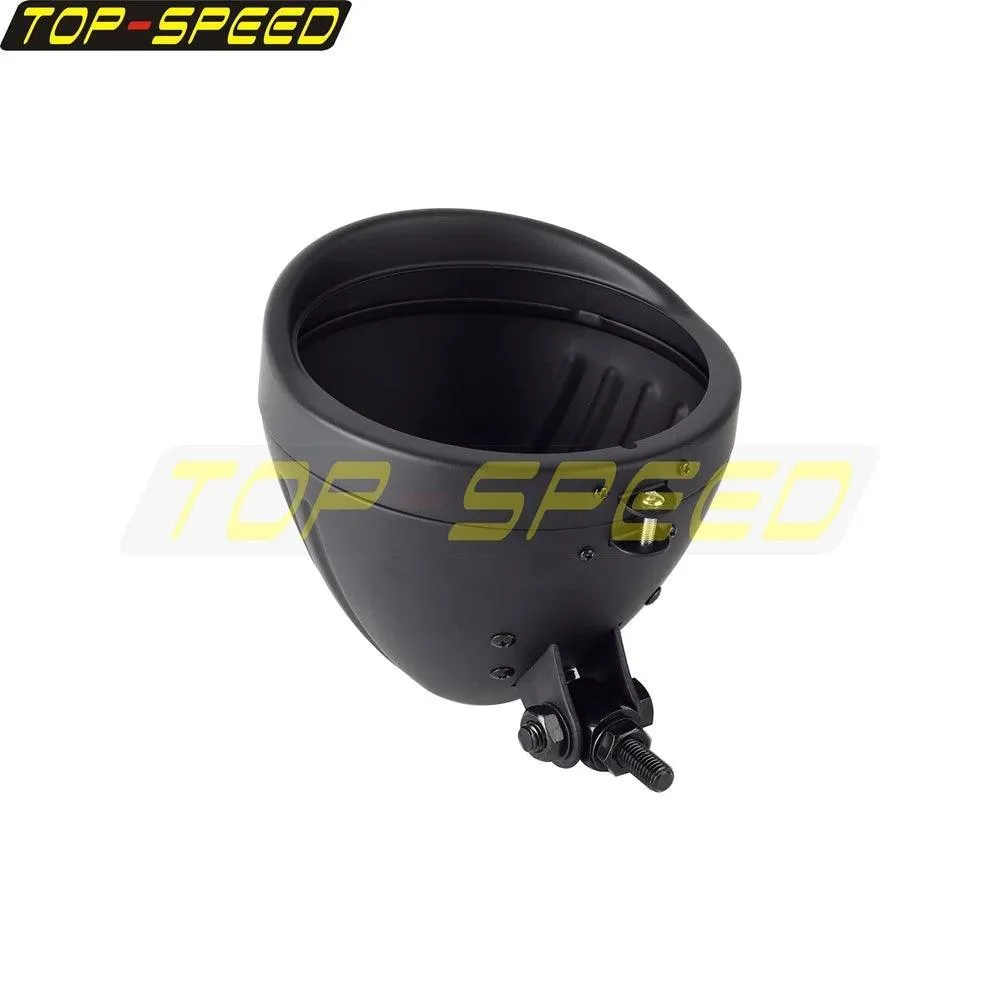 5.75" Universal Motorcycle Headlamp Housing Round Headlight Mount