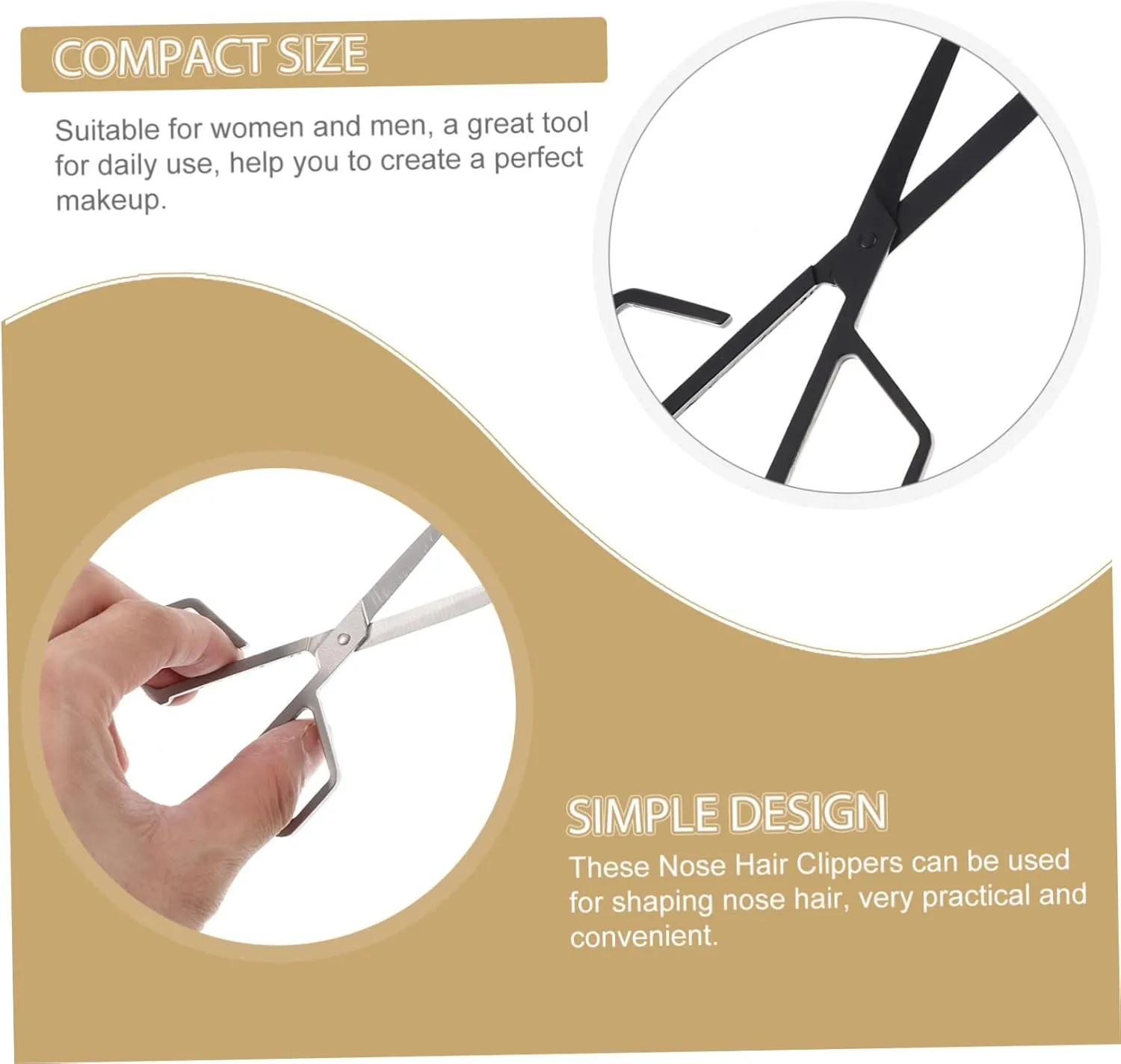5sets 2pcs Stainless Steel Nose Hair Trimming Scissors Hair Scissors for Eyebrow Grooming Lightweight Easy Control Precision Cutting Tools for Men Women 2pcs*5