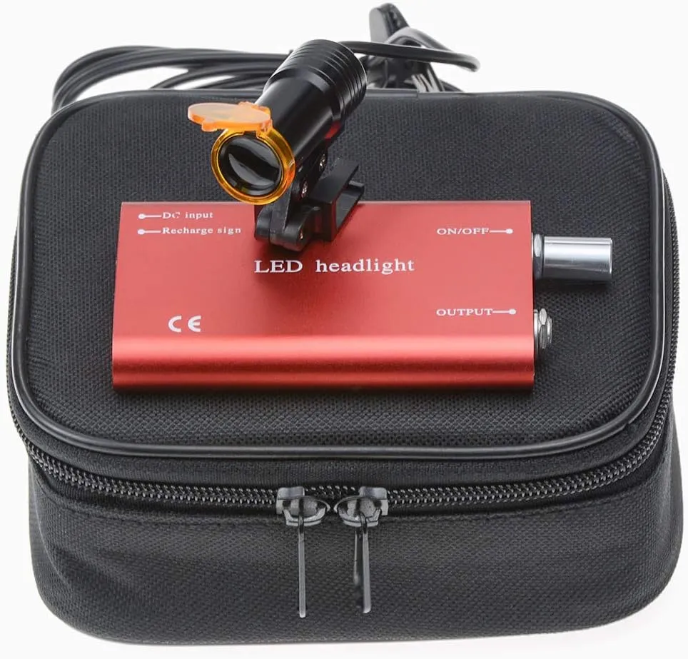 5W LED Portable Head Lamp Headlight,Headlamp with Insert Clip Filter for Binocular Loupes (Red), RA-007KSJZ