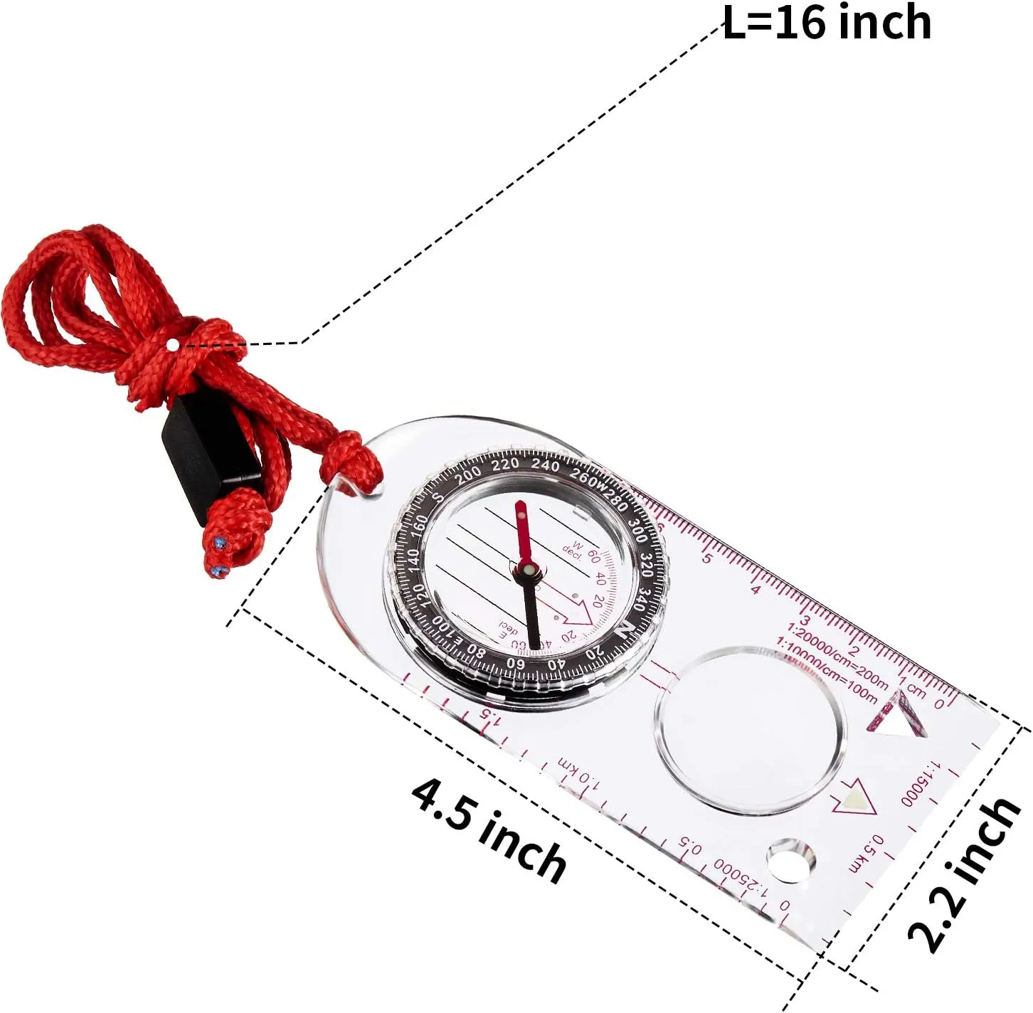 6 Pieces Orienteering Compass Hiking Navigation Backpacking Compass Map Reading for Scout Outdoor Camping Survival Gifts