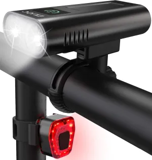 6400mAh Bike Lights for Night Riding,USB C Rechargeable Bicycle Light Front and Rear Super Bright 1200 Lumen Bike Headlight and Taillight Set Led Cycling Flashlight for MTB and Road Bike