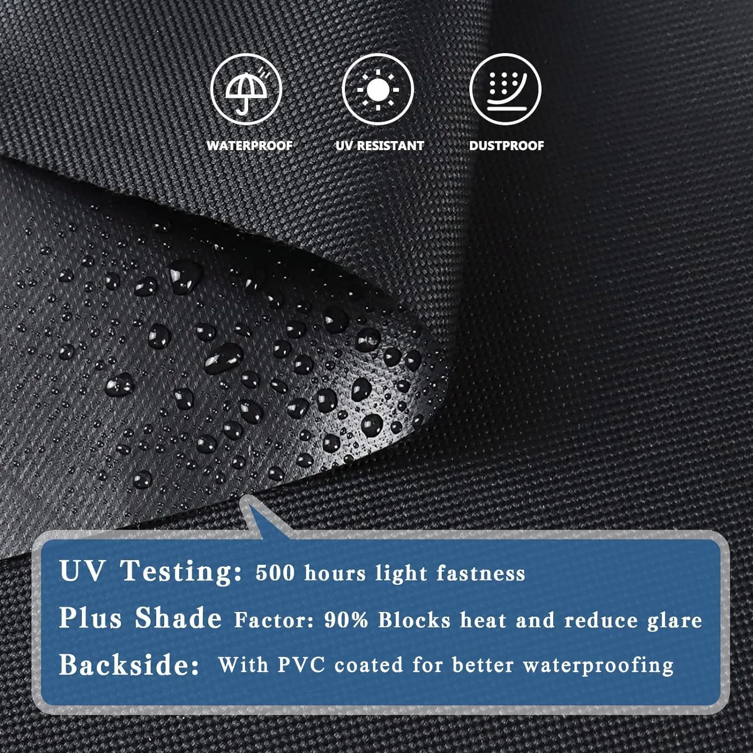 6.5x7Ft Waterproof Canvas Tarp Black，Heavy Duty Multipurpose Oxford Tarpaulin Cover for Canopy Tent, Roof, Boats, Pool, Woodpile, Robust, Rip & Tear Proof, 20mil